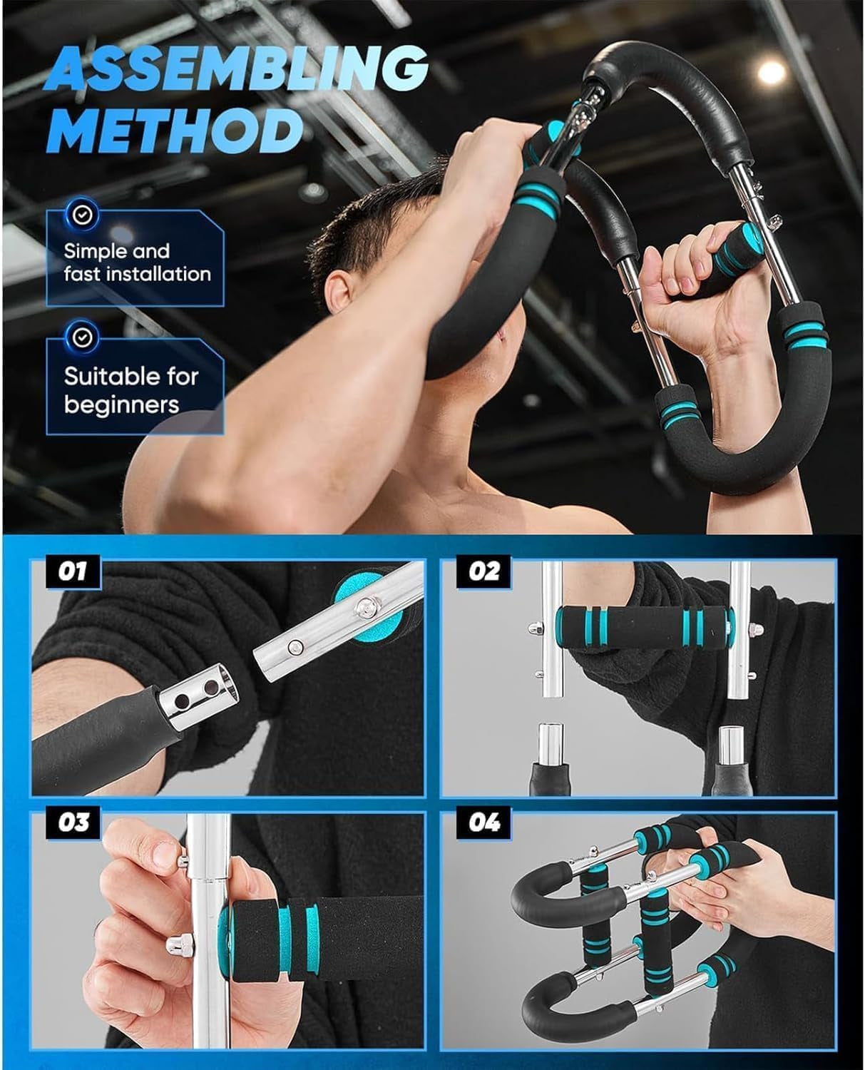 Twister Arm Trainer for Men – Adjustable Chest & Arm Workout Equipment, Strength Training for Upper Body, Home Gym Muscle Builder with Multi-Resistance Levels