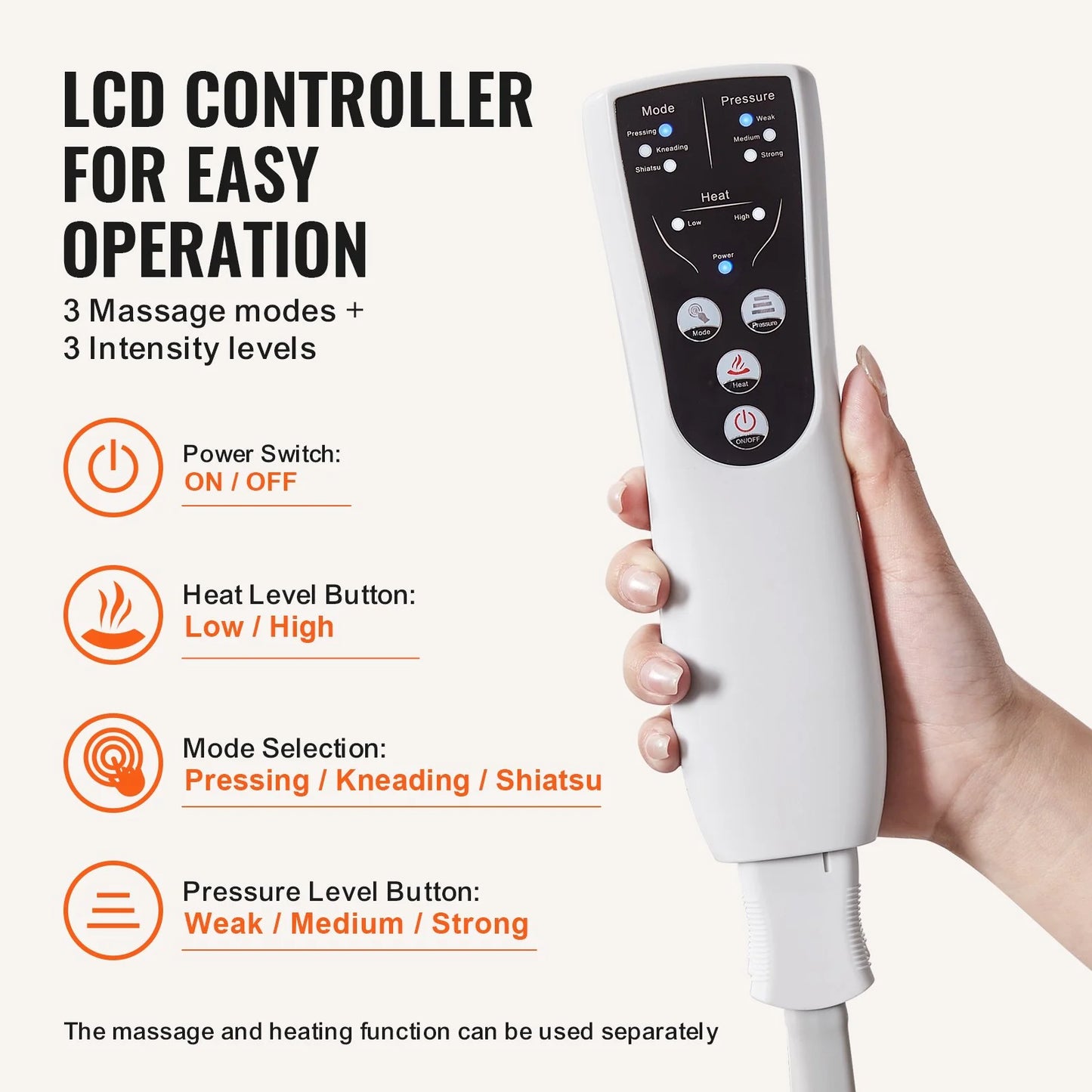 VEVOR Full Leg Air Compression Massager with Heat – Foot to Thigh Relief, 3 Modes & Intensities