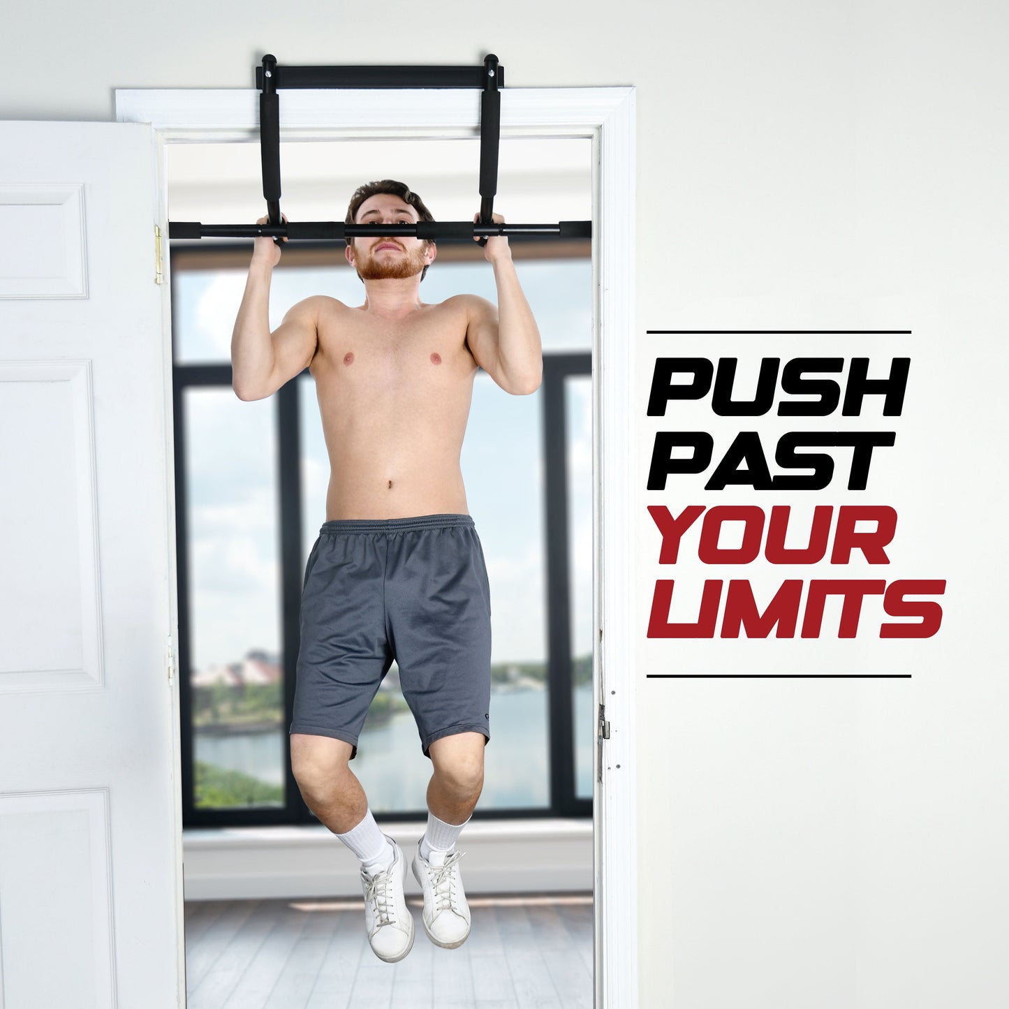 Heavy-Duty Pull Up Bar for Doorway – Multifunctional Chin-Up & Dip Bar Trainer for Home Gym – No Screws Needed, Fits Up to 32” Door Frames