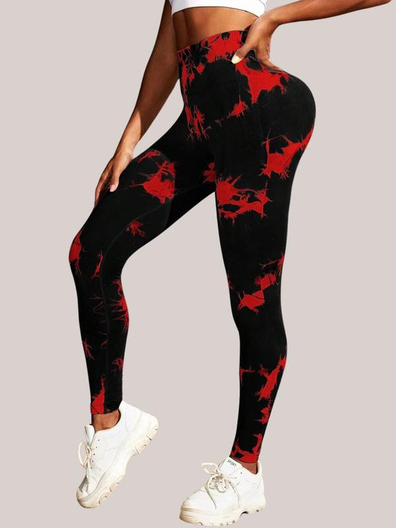6-Pack Tie-Dye High-Waisted Leggings for Women – Squat-Proof, Rear-Lifting Tummy Control Yoga & Workout Pants