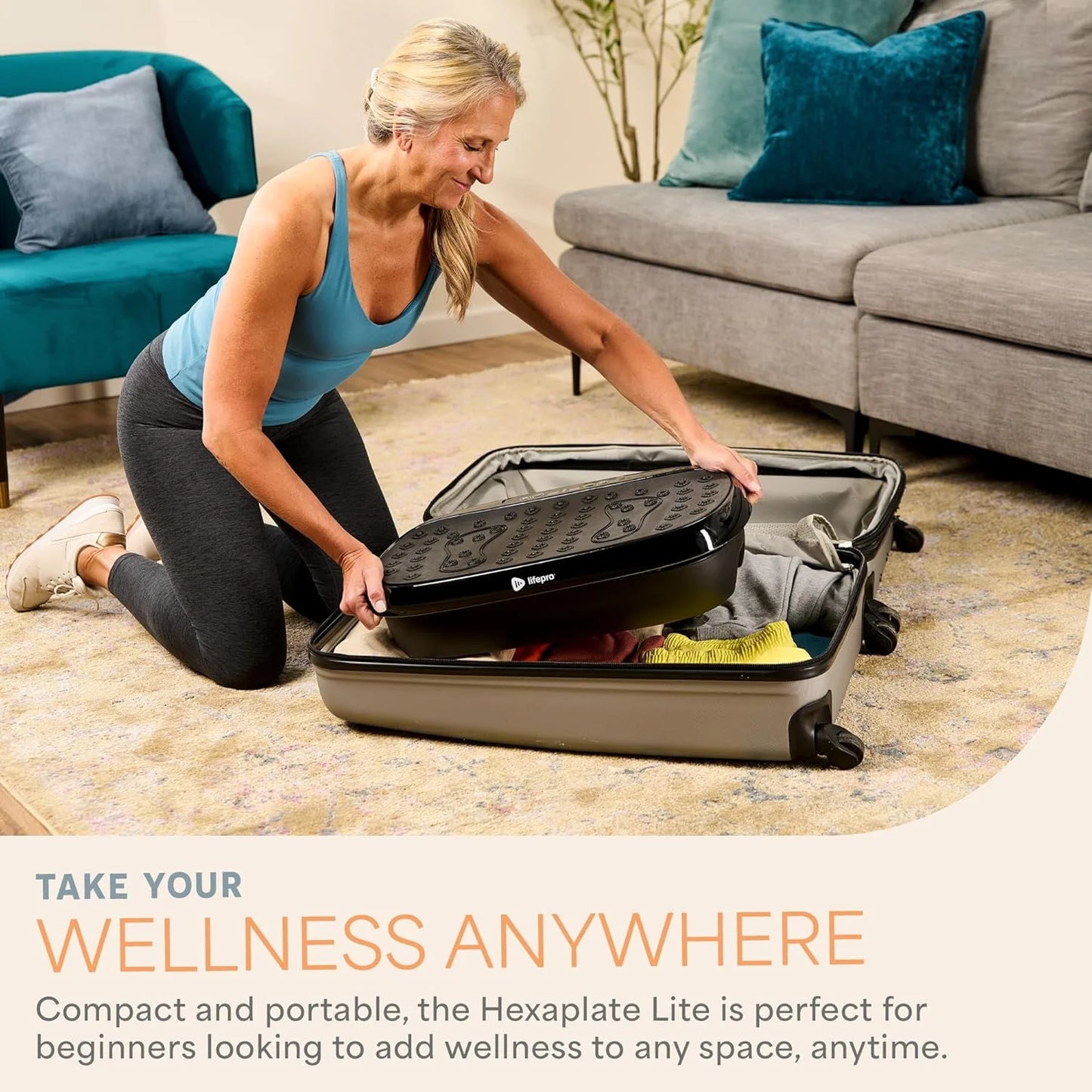 Hexaplate Lite Vibration Plate – 300W Full Body Workout Platform with Remote & 10 Programs