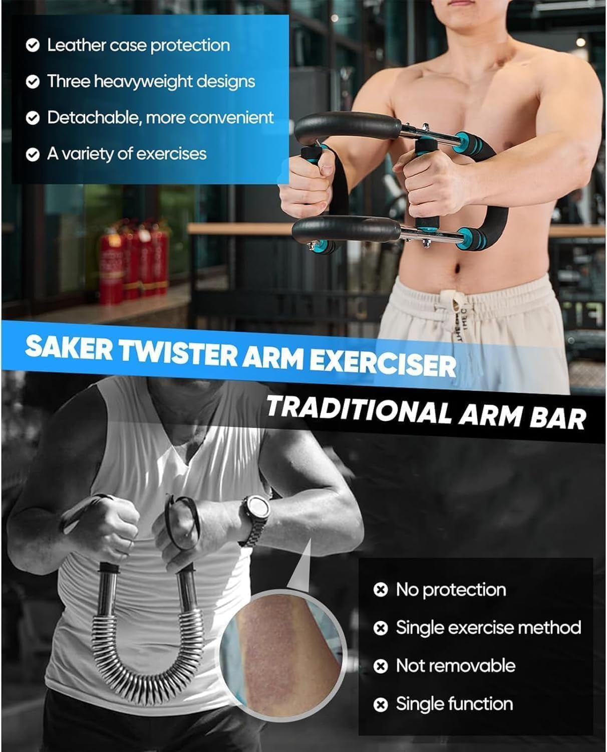 Twister Arm Trainer for Men – Adjustable Chest & Arm Workout Equipment, Strength Training for Upper Body, Home Gym Muscle Builder with Multi-Resistance Levels