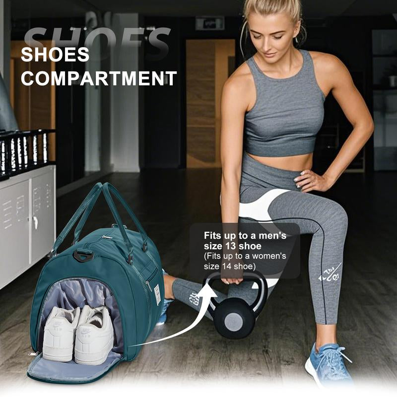 Kibachev Gym Bag for Women & Men with Shoe Compartment, Wet & Dry Sections, Travel & Fitness Workout Bag, Durable Sports Carryall