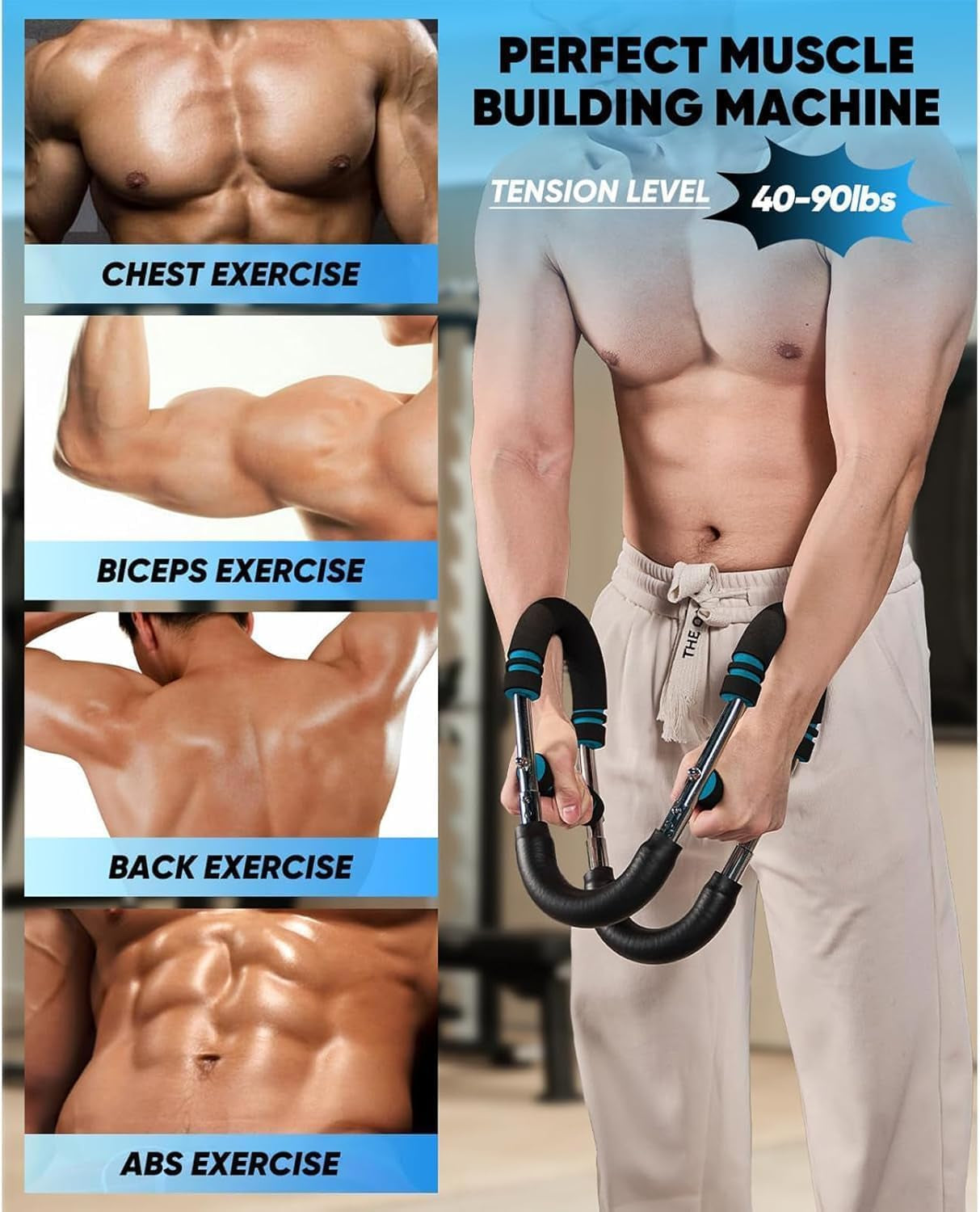 Twister Arm Trainer for Men – Adjustable Chest & Arm Workout Equipment, Strength Training for Upper Body, Home Gym Muscle Builder with Multi-Resistance Levels