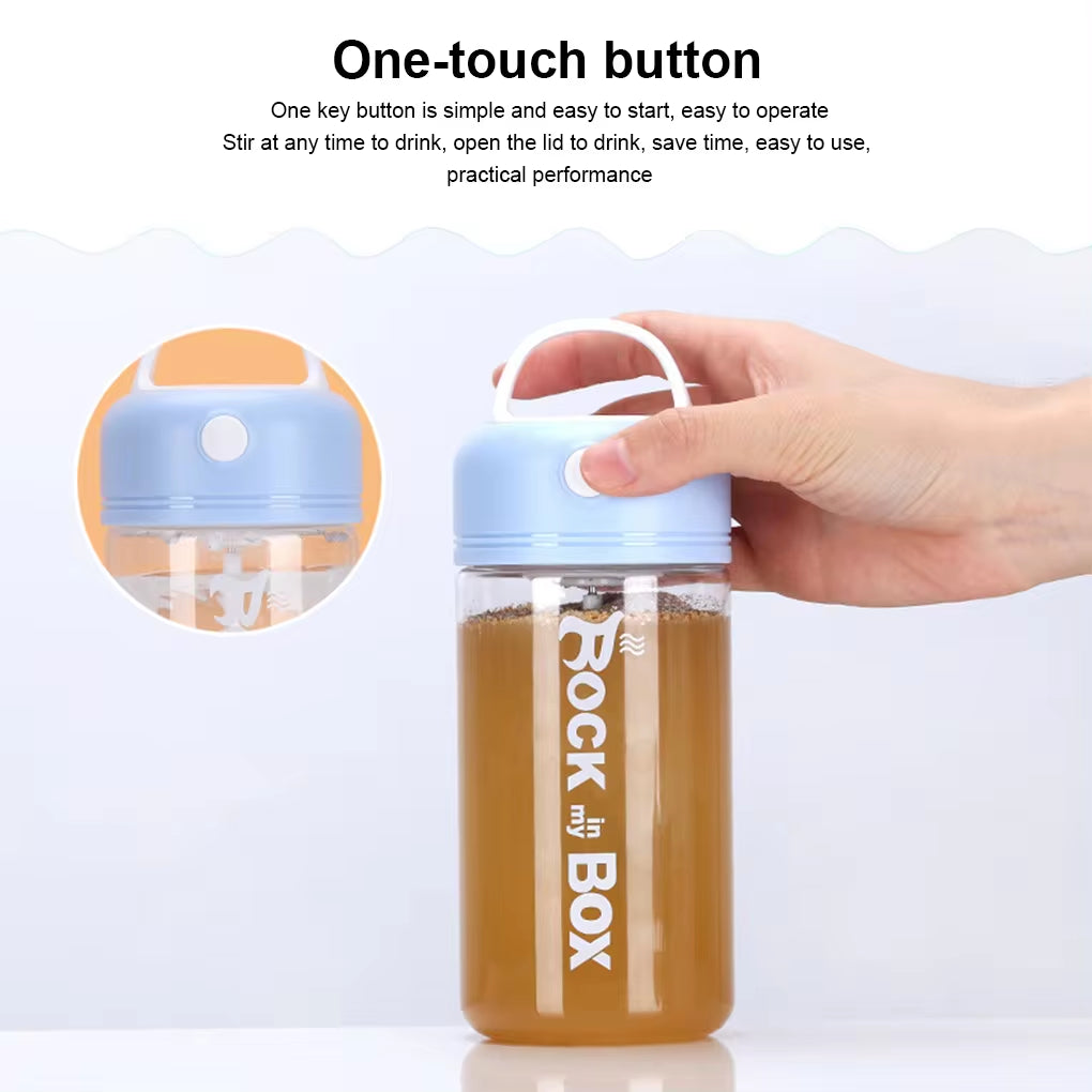 Electric Protein Shake Bottle – 380ML Waterproof Blending Mixer for Coffee, Smoothies & Drinks, Automatic Water Drink Shaker – IPX5 Waterproof