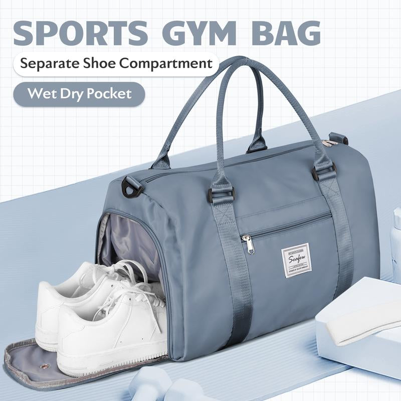 Kibachev Gym Bag for Women & Men with Shoe Compartment, Wet & Dry Sections, Travel & Fitness Workout Bag, Durable Sports Carryall