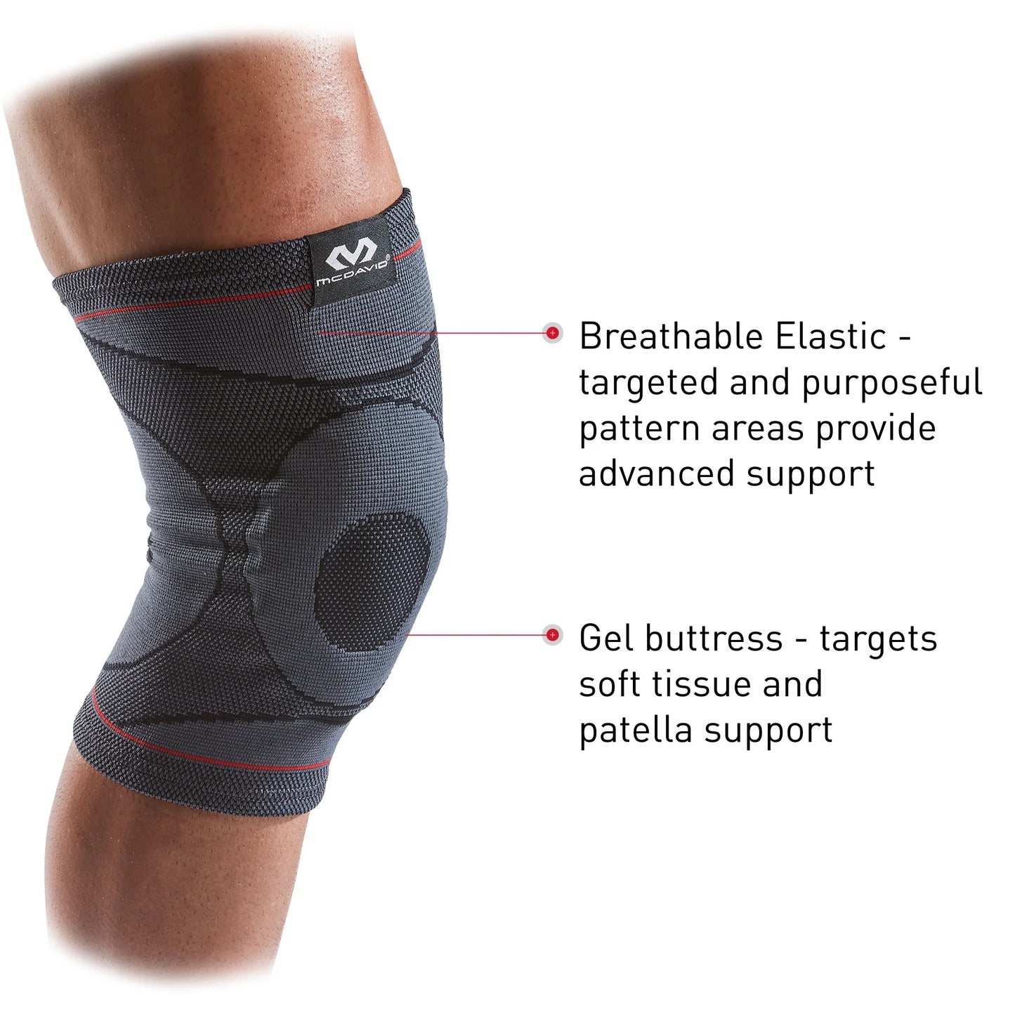 Unisex Fitness Knee Compression Knit Sleeve with Gel Buttress (L/XL)