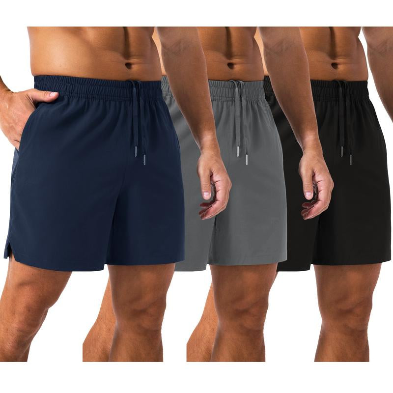 MAGCOMSEN 3-Pack Men’s 5" Running Shorts – Quick-Dry, Lightweight Workout Shorts with Pockets for Gym & Training