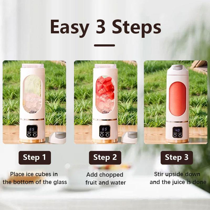 TikTok Portable Blender – USB Rechargeable Smoothie & Juice Maker, 450ml Mini Blender with 6 Blades, Compact & Diet-Friendly for Travel, Office, or Home Use