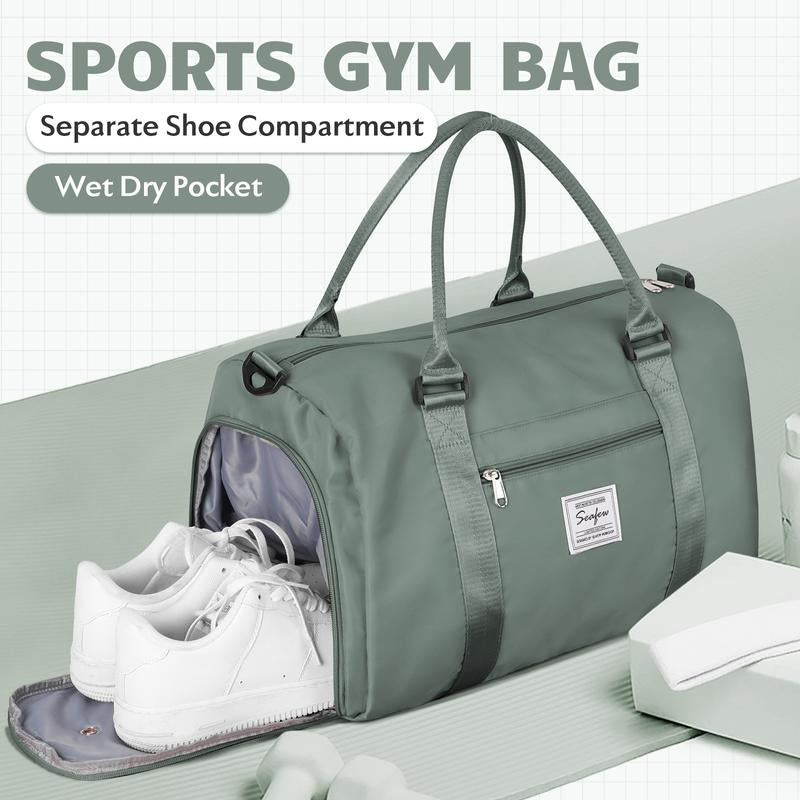 Kibachev Gym Bag for Women & Men with Shoe Compartment, Wet & Dry Sections, Travel & Fitness Workout Bag, Durable Sports Carryall