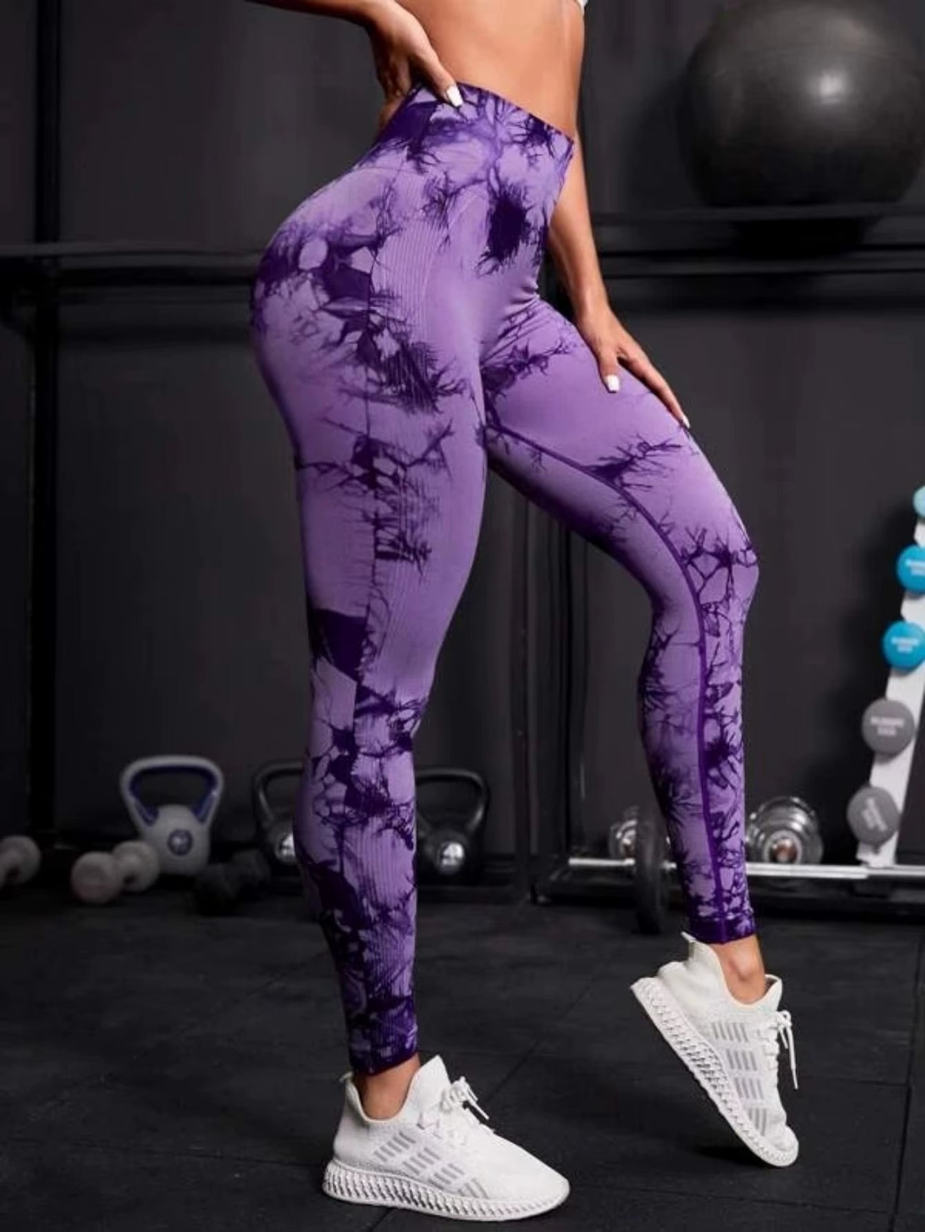 Seamless High-Waist Tie-Dye Leggings for Women – Butt-Lifting Yoga Pants for Running, Workout & Fitness
