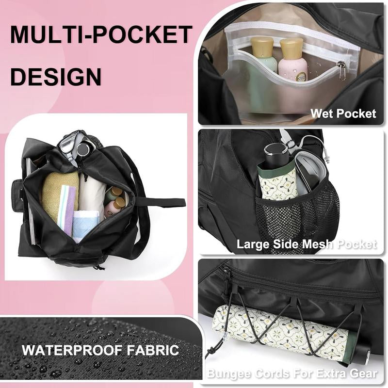 Yoga Mat Bag with Shoe Compartment & Wet Pocket, Sport Yoga Gym Tote Bag with Yoga Strap, Travel Carryall for Yoga Essentials