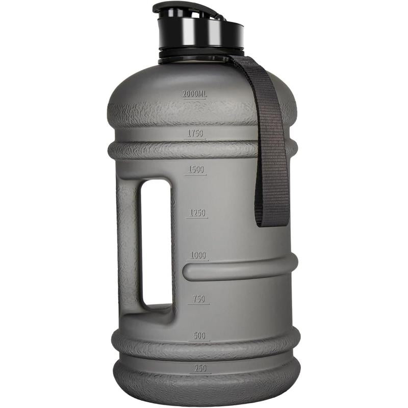Half Gallon Water Bottle with Time Marker – BPA-Free Large Sports Jug for Gym & Fitness, Leak-Proof Reusable Drink Bottle with Handle, Big Water Container for Daily Hydration