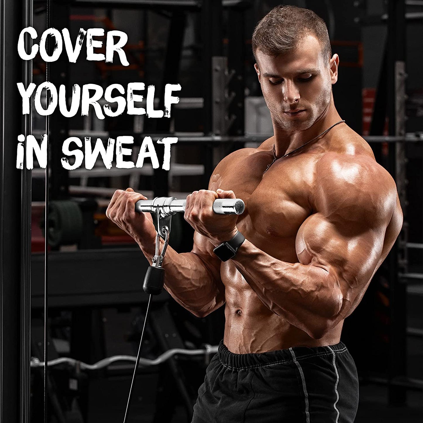 Tricep Press Down & LAT Pulldown Cable Machine Attachment Set – Cable Accessories for Home Gym Workouts