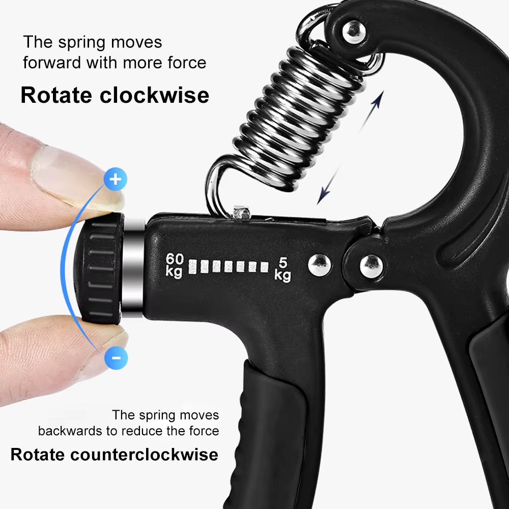 Adjustable Grip Strengthener – 5-60KG Hand Exerciser for Strength Training, Finger Rehabilitation, and Fitness (Unisex)