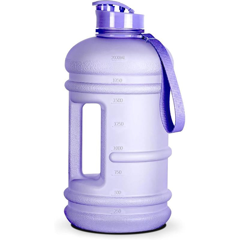 Half Gallon Water Bottle with Time Marker – BPA-Free Large Sports Jug for Gym & Fitness, Leak-Proof Reusable Drink Bottle with Handle, Big Water Container for Daily Hydration
