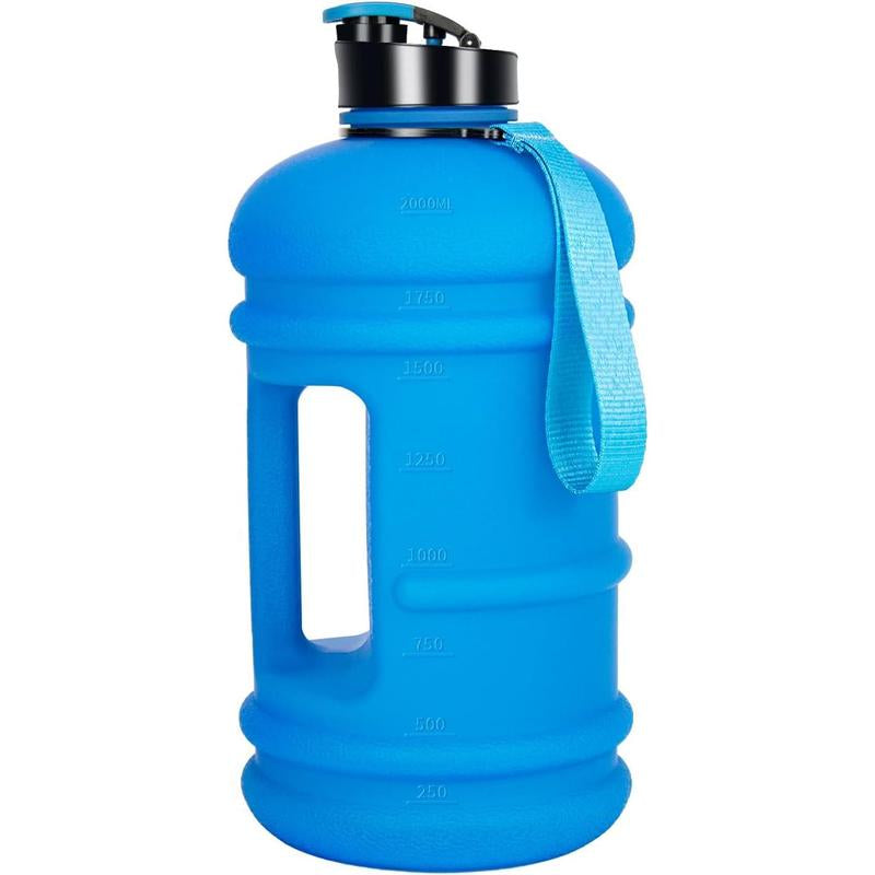 Half Gallon Water Bottle with Time Marker – BPA-Free Large Sports Jug for Gym & Fitness, Leak-Proof Reusable Drink Bottle with Handle, Big Water Container for Daily Hydration