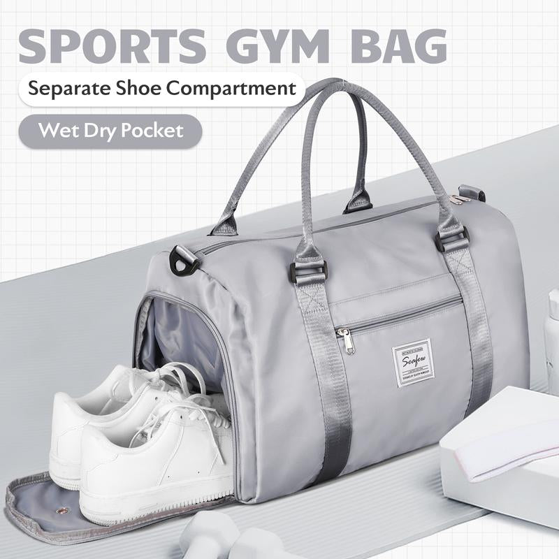 Kibachev Gym Bag for Women & Men with Shoe Compartment, Wet & Dry Sections, Travel & Fitness Workout Bag, Durable Sports Carryall