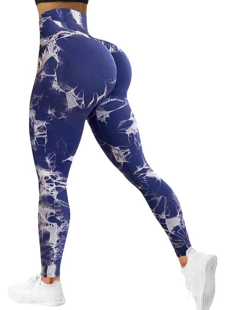 6-Pack Tie-Dye High-Waisted Leggings for Women – Squat-Proof, Rear-Lifting Tummy Control Yoga & Workout Pants