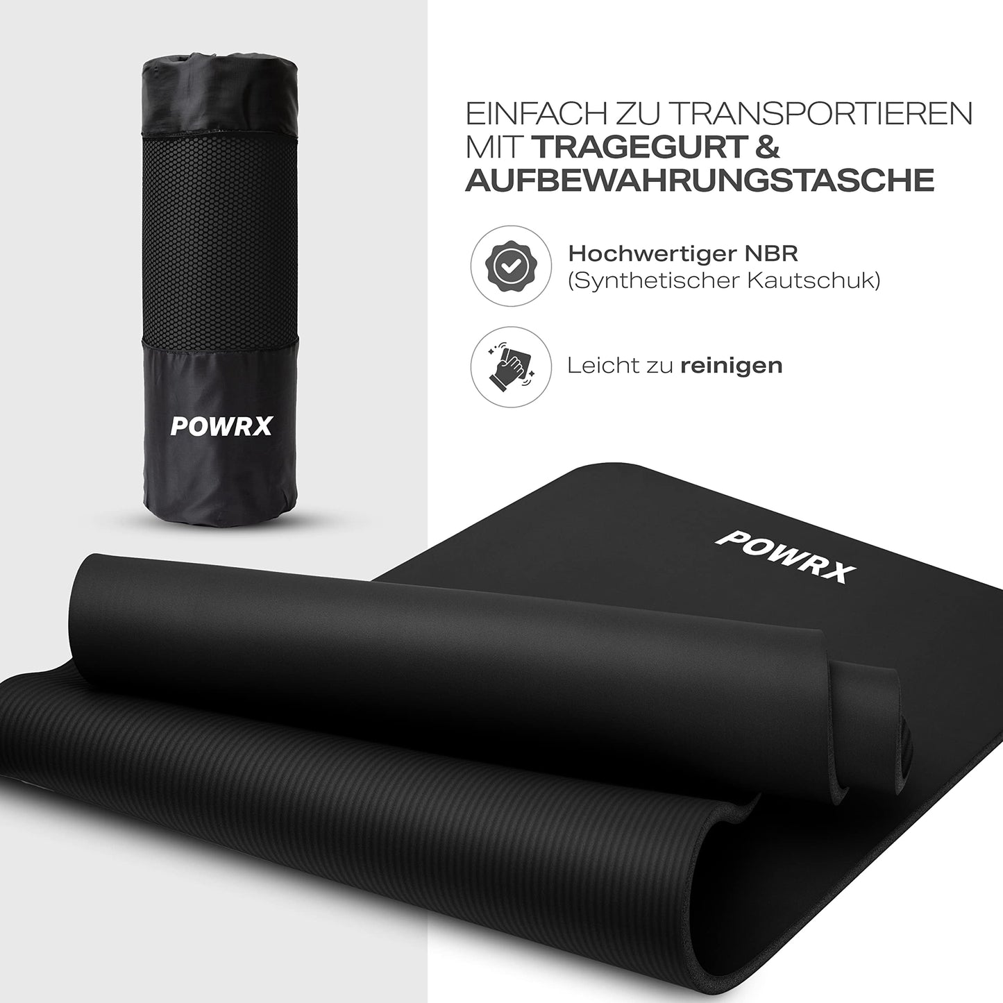 Extra-Thick Non-Slip Exercise Yoga Mat (0.6") with Carrying Strap & Bag