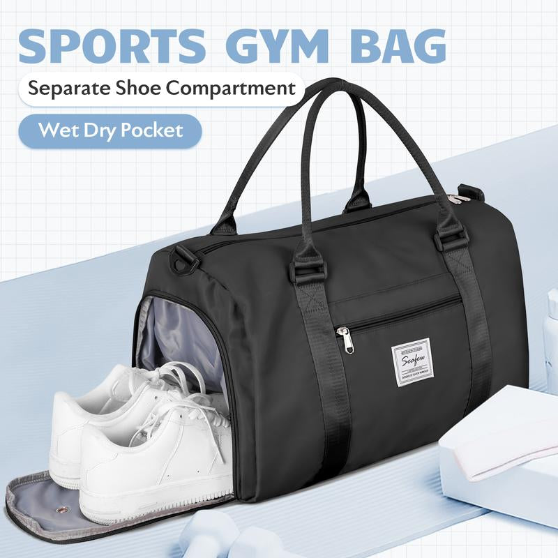 Kibachev Gym Bag for Women & Men with Shoe Compartment, Wet & Dry Sections, Travel & Fitness Workout Bag, Durable Sports Carryall