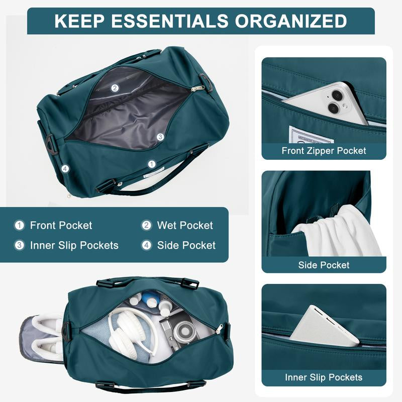 Kibachev Gym Bag for Women & Men with Shoe Compartment, Wet & Dry Sections, Travel & Fitness Workout Bag, Durable Sports Carryall