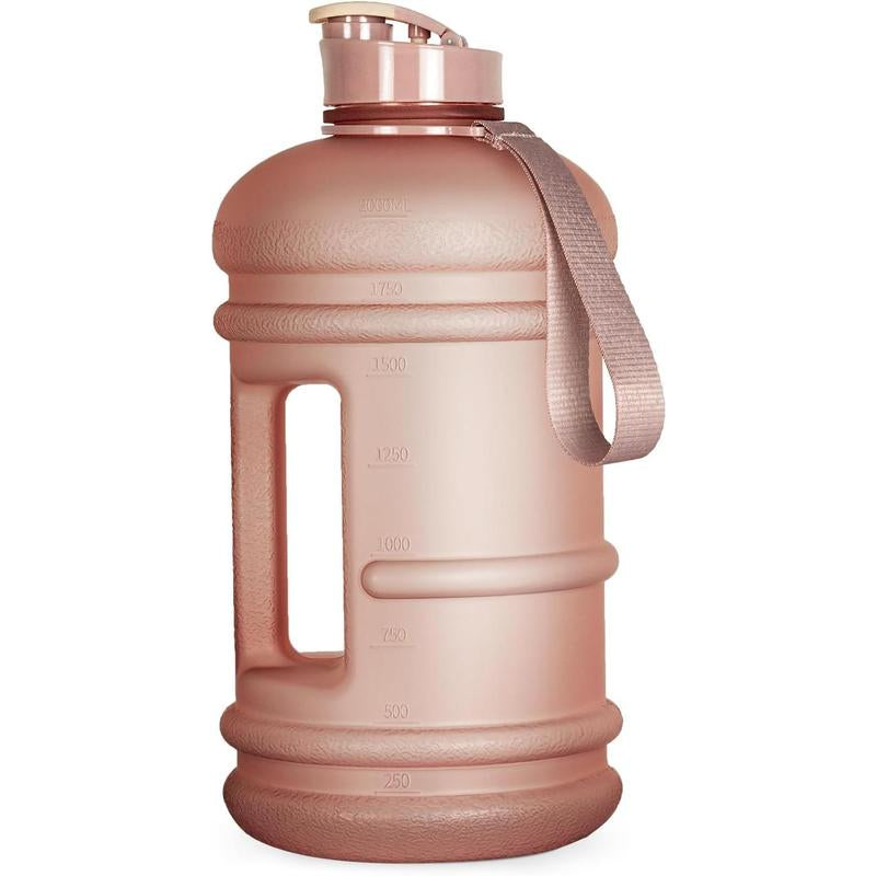 Half Gallon Water Bottle with Time Marker – BPA-Free Large Sports Jug for Gym & Fitness, Leak-Proof Reusable Drink Bottle with Handle, Big Water Container for Daily Hydration