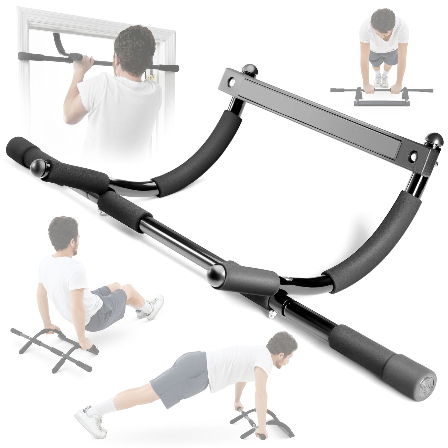 Heavy-Duty Pull Up Bar for Doorway – Multifunctional Chin-Up & Dip Bar Trainer for Home Gym – No Screws Needed, Fits Up to 32” Door Frames