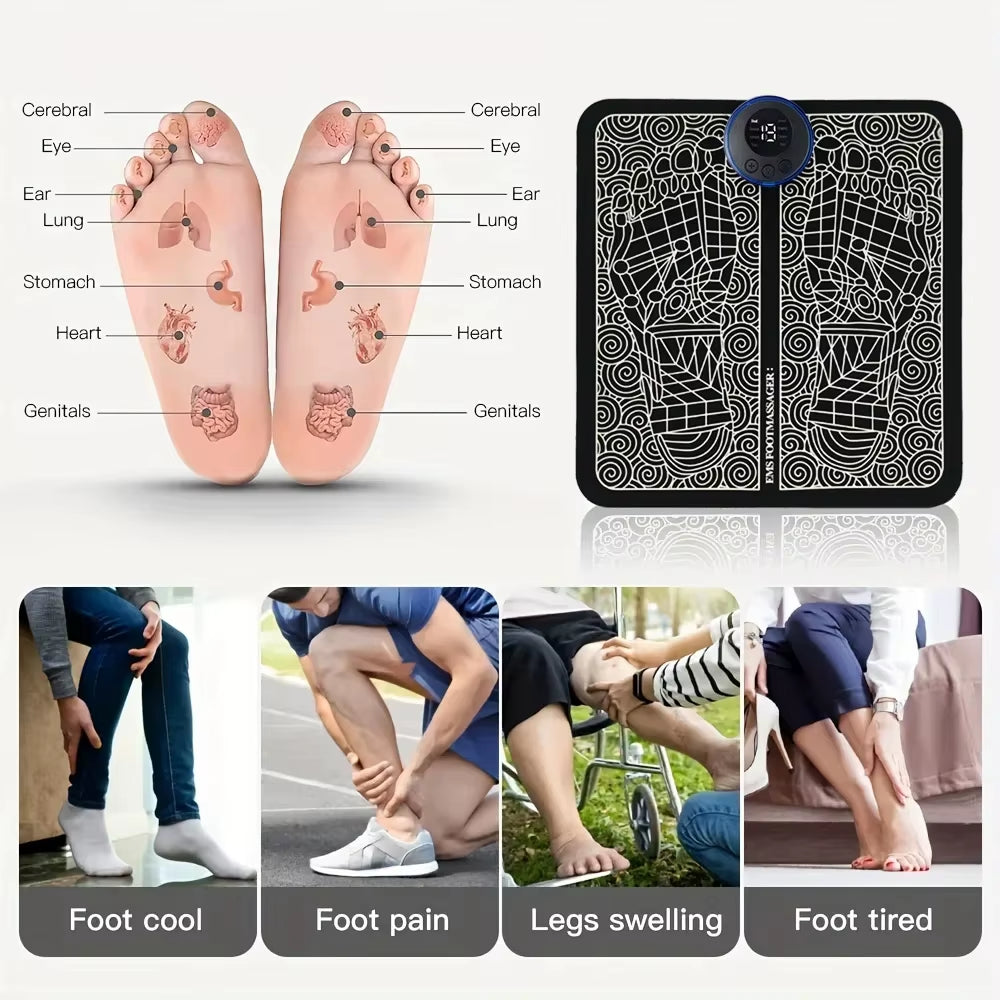 Electric Foot Massager Pad – Muscle Relaxation & Fitness Trainer for Home, Outdoor, and Family Use