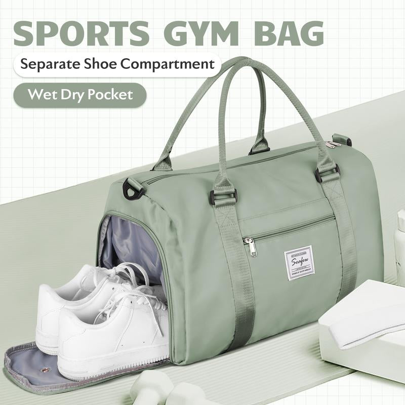 Kibachev Gym Bag for Women & Men with Shoe Compartment, Wet & Dry Sections, Travel & Fitness Workout Bag, Durable Sports Carryall