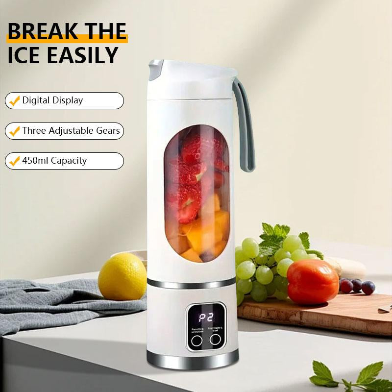 TikTok Portable Blender – USB Rechargeable Smoothie & Juice Maker, 450ml Mini Blender with 6 Blades, Compact & Diet-Friendly for Travel, Office, or Home Use