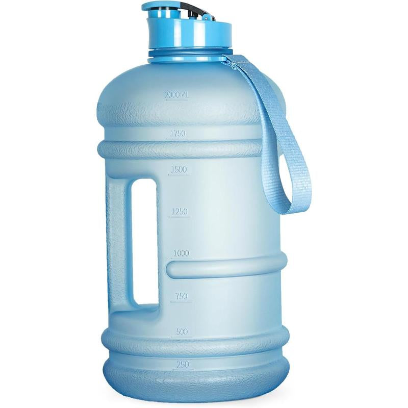 Half Gallon Water Bottle with Time Marker – BPA-Free Large Sports Jug for Gym & Fitness, Leak-Proof Reusable Drink Bottle with Handle, Big Water Container for Daily Hydration