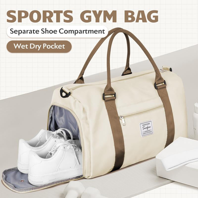Kibachev Gym Bag for Women & Men with Shoe Compartment, Wet & Dry Sections, Travel & Fitness Workout Bag, Durable Sports Carryall