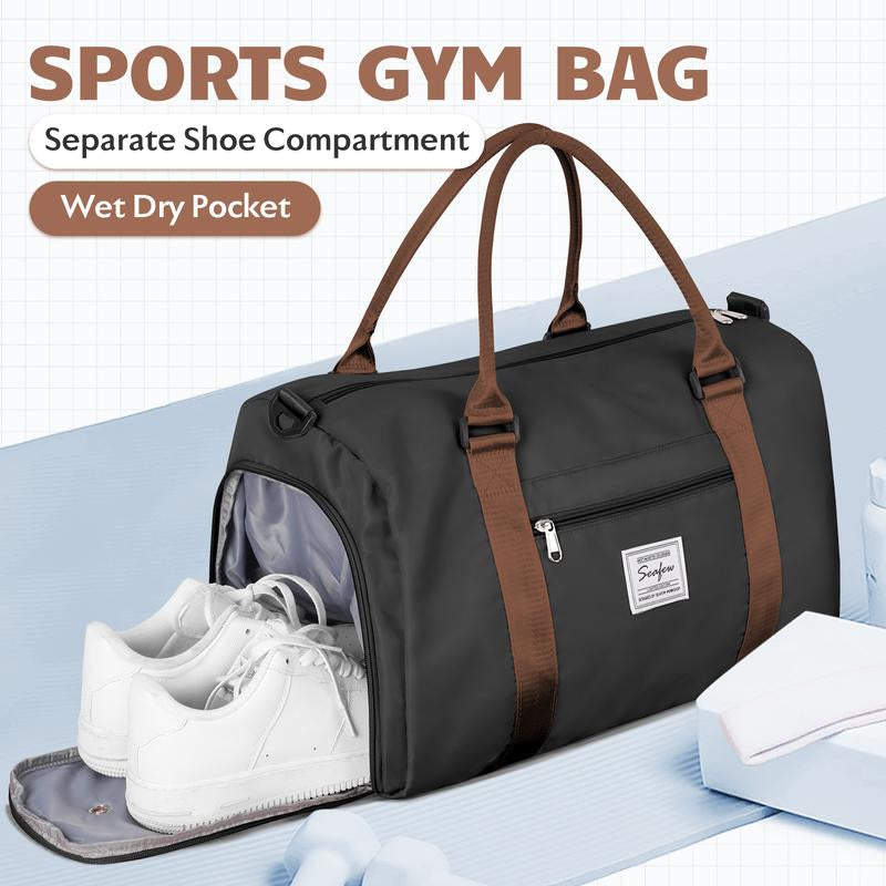 Kibachev Gym Bag for Women & Men with Shoe Compartment, Wet & Dry Sections, Travel & Fitness Workout Bag, Durable Sports Carryall