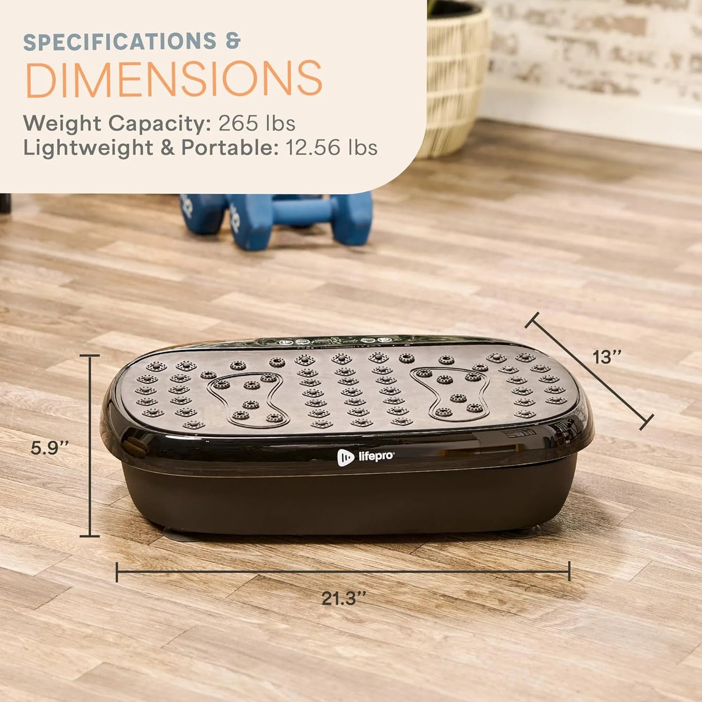 Hexaplate Lite Vibration Plate – 300W Full Body Workout Platform with Remote & 10 Programs