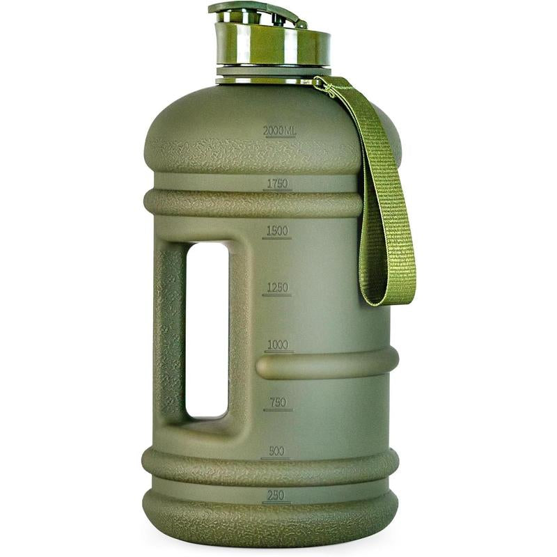 Half Gallon Water Bottle with Time Marker – BPA-Free Large Sports Jug for Gym & Fitness, Leak-Proof Reusable Drink Bottle with Handle, Big Water Container for Daily Hydration