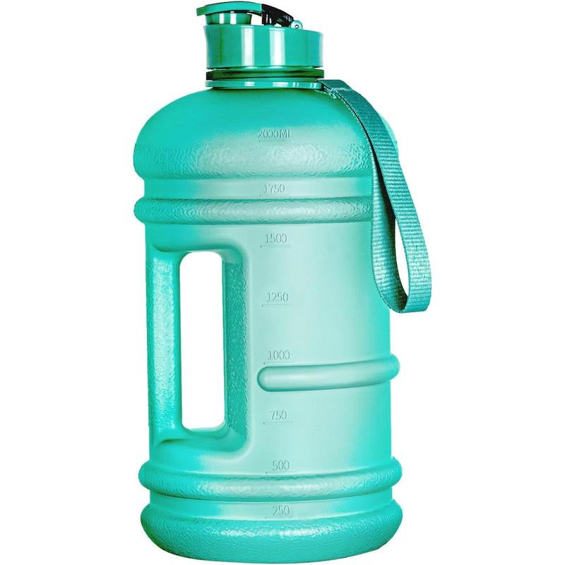 Half Gallon Water Bottle with Time Marker – BPA-Free Large Sports Jug for Gym & Fitness, Leak-Proof Reusable Drink Bottle with Handle, Big Water Container for Daily Hydration