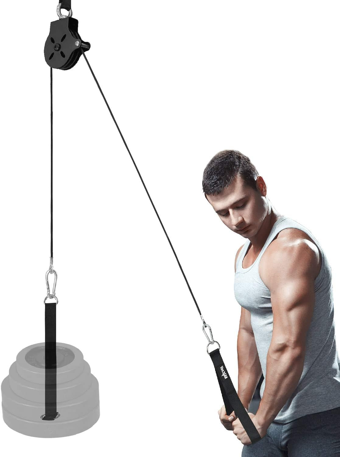 Tricep Press Down & LAT Pulldown Cable Machine Attachment Set – Cable Accessories for Home Gym Workouts