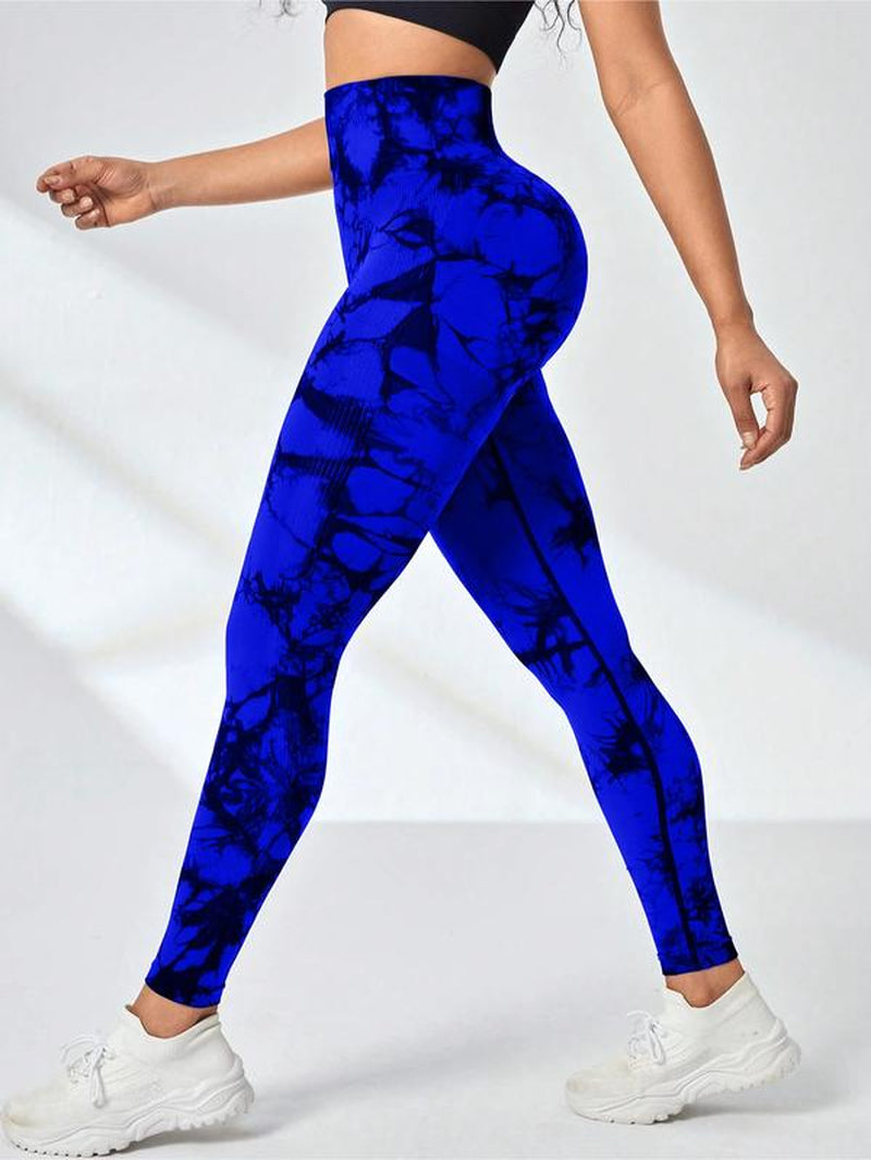 6-Pack Tie-Dye High-Waisted Leggings for Women – Squat-Proof, Rear-Lifting Tummy Control Yoga & Workout Pants