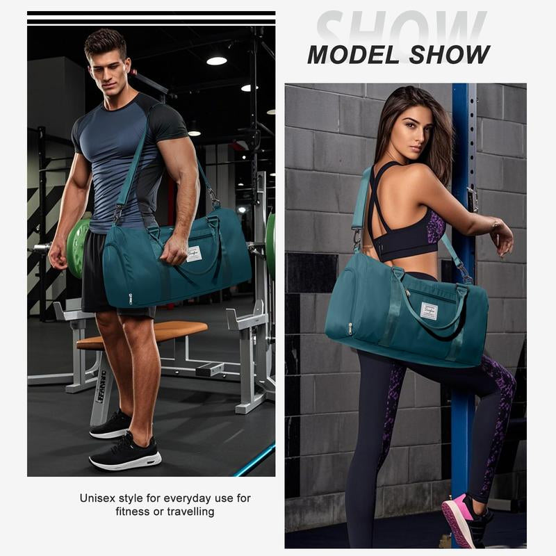 Kibachev Gym Bag for Women & Men with Shoe Compartment, Wet & Dry Sections, Travel & Fitness Workout Bag, Durable Sports Carryall