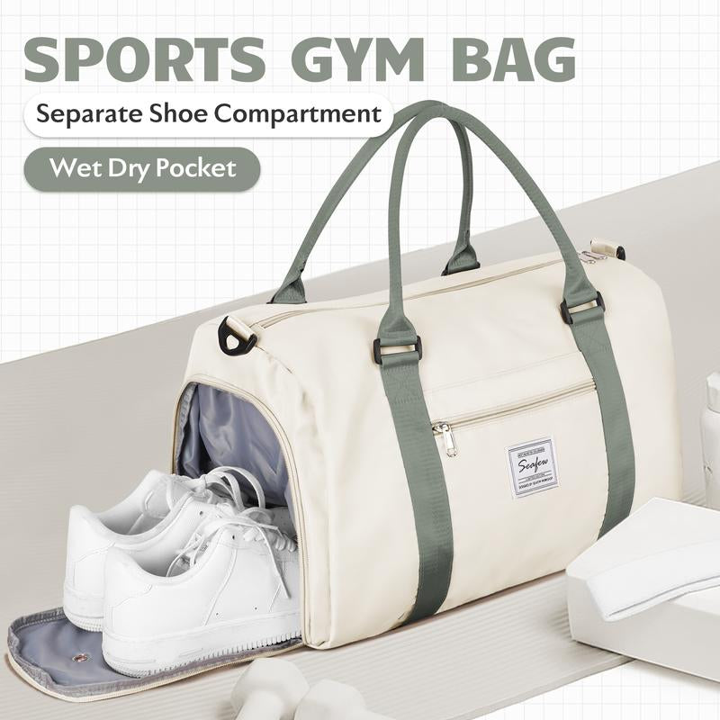 Kibachev Gym Bag for Women & Men with Shoe Compartment, Wet & Dry Sections, Travel & Fitness Workout Bag, Durable Sports Carryall