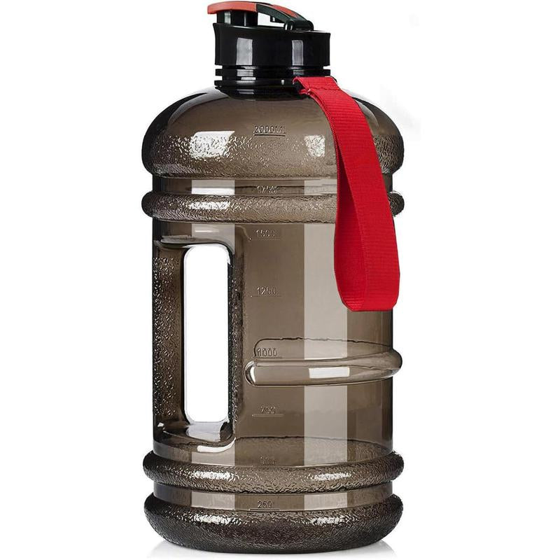 Half Gallon Water Bottle with Time Marker – BPA-Free Large Sports Jug for Gym & Fitness, Leak-Proof Reusable Drink Bottle with Handle, Big Water Container for Daily Hydration