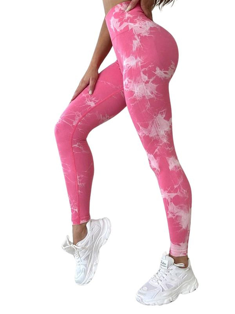 4-Pack Tie-Dye High-Waisted Leggings for Women – Tummy Control, Rear-Lifting, Squat-Proof Yoga & Workout Pants
