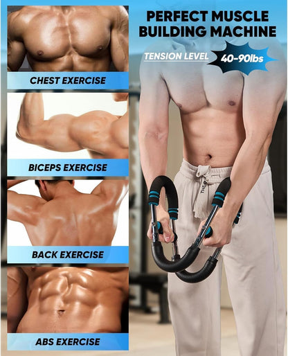 Twister Arm Trainer for Men – Adjustable Chest & Arm Workout Equipment, Strength Training for Upper Body, Home Gym Muscle Builder with Multi-Resistance Levels