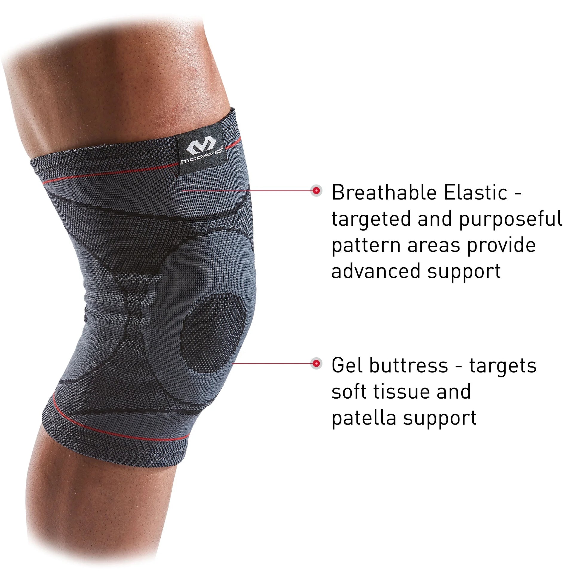 Unisex Fitness Knee Compression Knit Sleeve with Gel Buttress (L/XL)