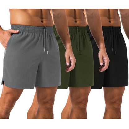 MAGCOMSEN 3-Pack Men’s 5" Running Shorts – Quick-Dry, Lightweight Workout Shorts with Pockets for Gym & Training