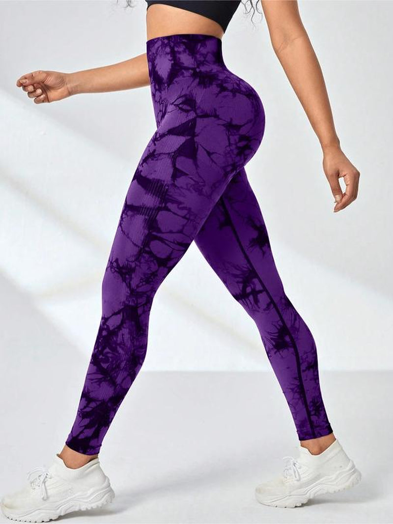 4-Pack Tie-Dye High-Waisted Leggings for Women – Tummy Control, Rear-Lifting, Squat-Proof Yoga & Workout Pants