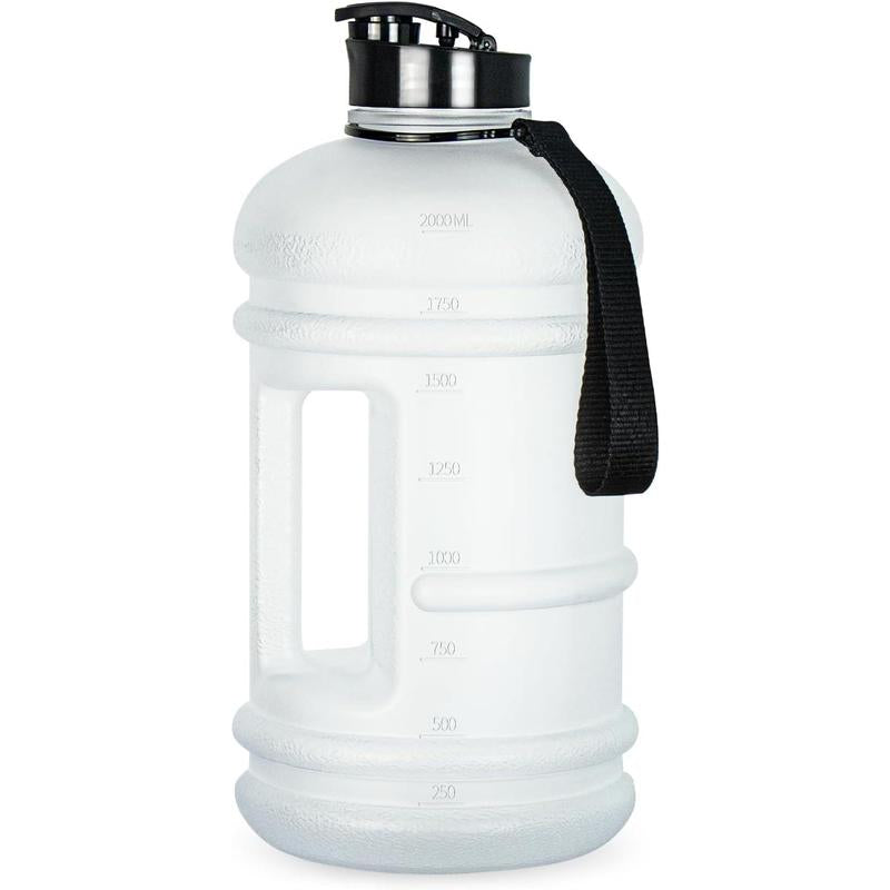 Half Gallon Water Bottle with Time Marker – BPA-Free Large Sports Jug for Gym & Fitness, Leak-Proof Reusable Drink Bottle with Handle, Big Water Container for Daily Hydration