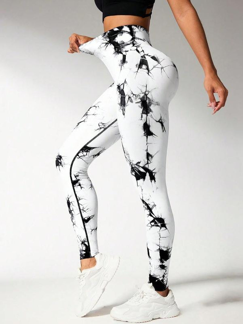 4-Pack Tie-Dye High-Waisted Leggings for Women – Tummy Control, Rear-Lifting, Squat-Proof Yoga & Workout Pants