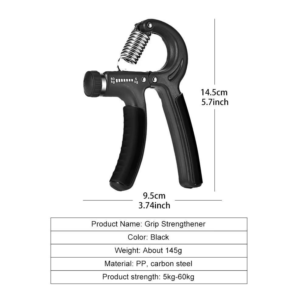 Adjustable Grip Strengthener – 5-60KG Hand Exerciser for Strength Training, Finger Rehabilitation, and Fitness (Unisex)